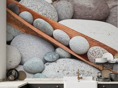 Various pebble stones in grey