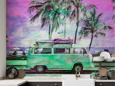 Vibrant Camper Van Pop Art