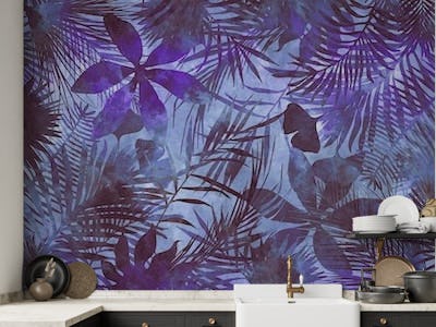 Blue Purple Jungle Art