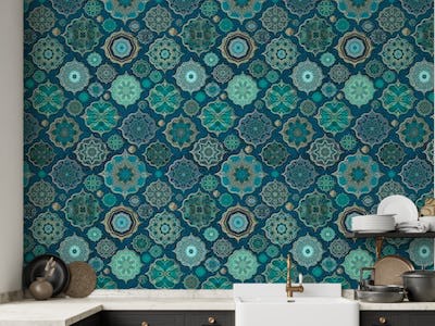 Moroccan Tiles Teal Luxury