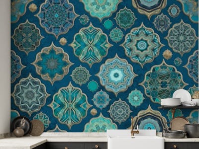 Moroccan Tiles Teal Luxury 2