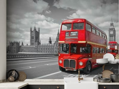 Old Red Buses in London