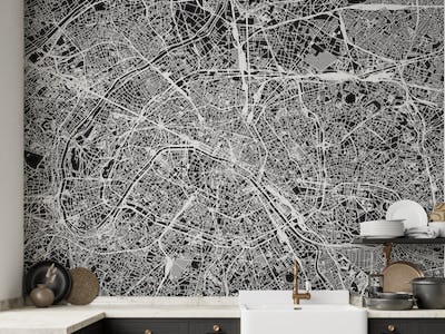 Paris Black Map