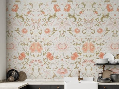 Vintage Wall Flower Pattern