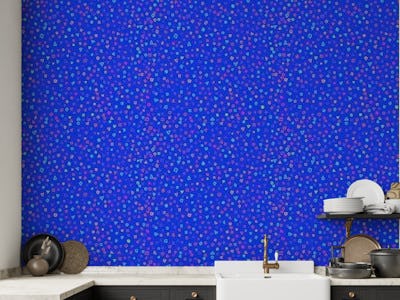 Confetti pattern on neon blue