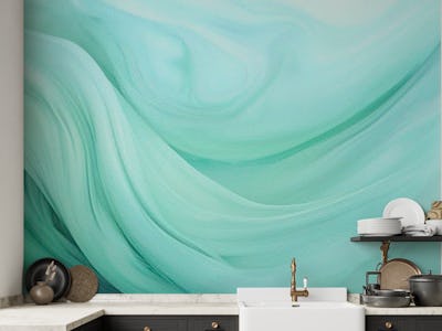 Ethereal Fluid Dreams Mint Turquoise