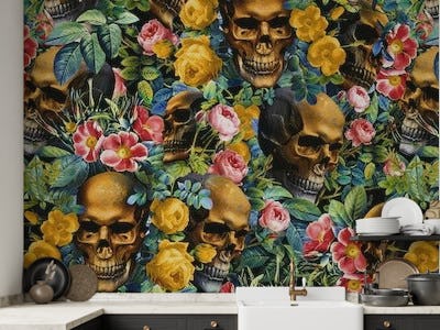 Skull and Flowers Pattern