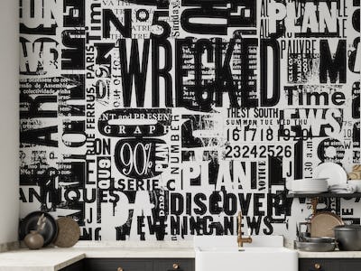 Urban Style Grunge Typography With Letters And Numbers Black And White