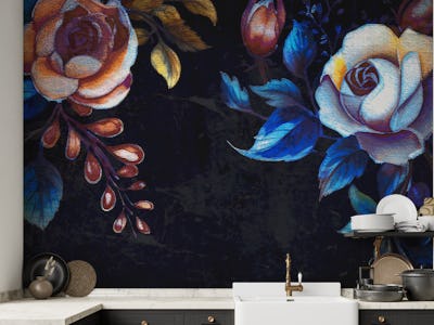 Moody Midnight Flower Art