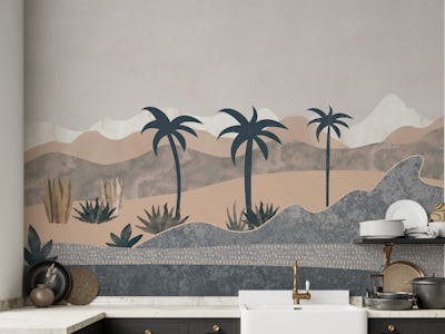 Desert Vibes Landscape Collage Art