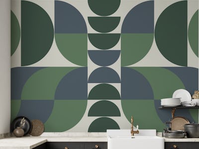 Contemporary Bauhaus Geometry Green