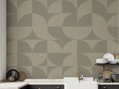 Large Tan Mid-Century Geometric Shapes