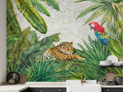 Cheetah And Birds Tropical Journey