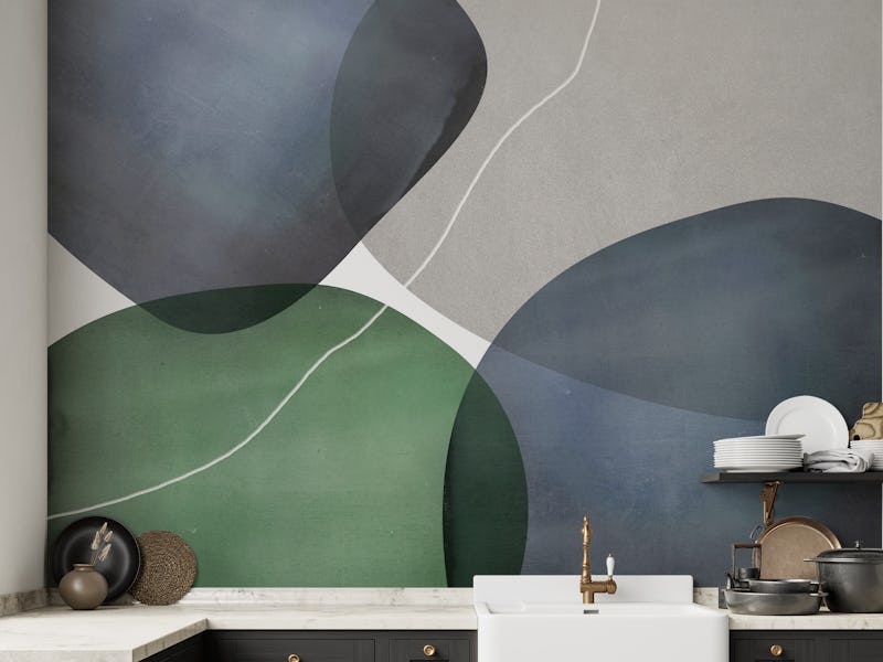 Organic Shapes Blue Green