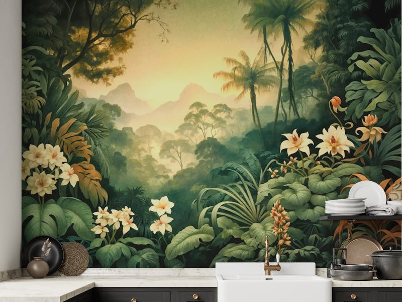 Tropical Sunset Rainforest Botanical Escape