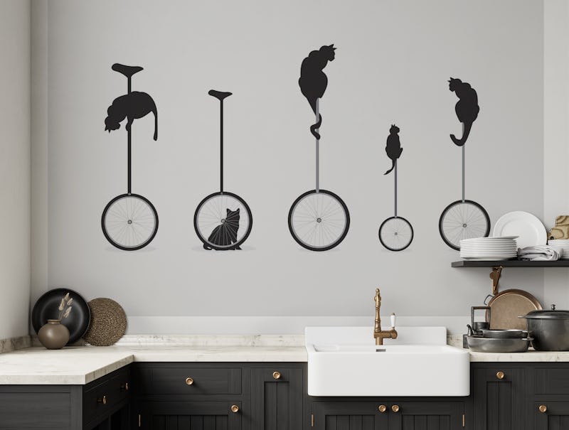 Cats on Unicycle Print