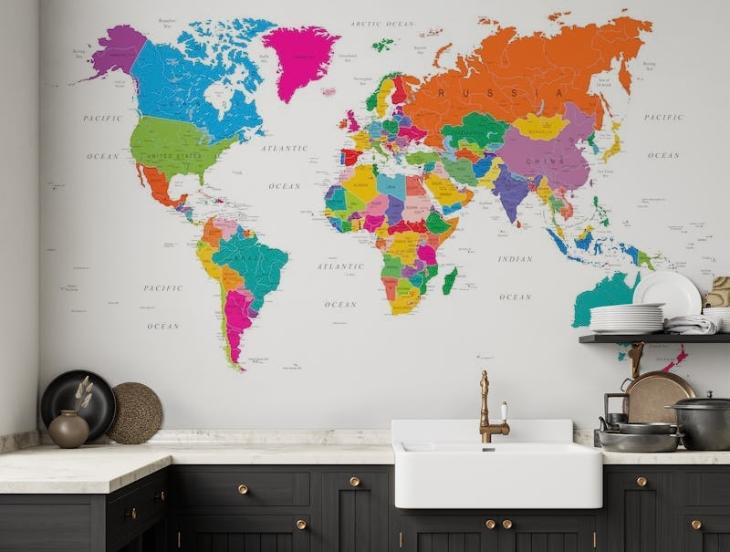 World Map in Fun Colors