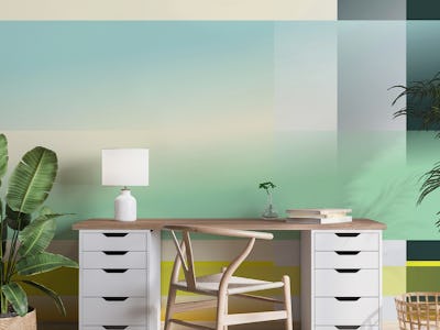 Mint geometric abstract