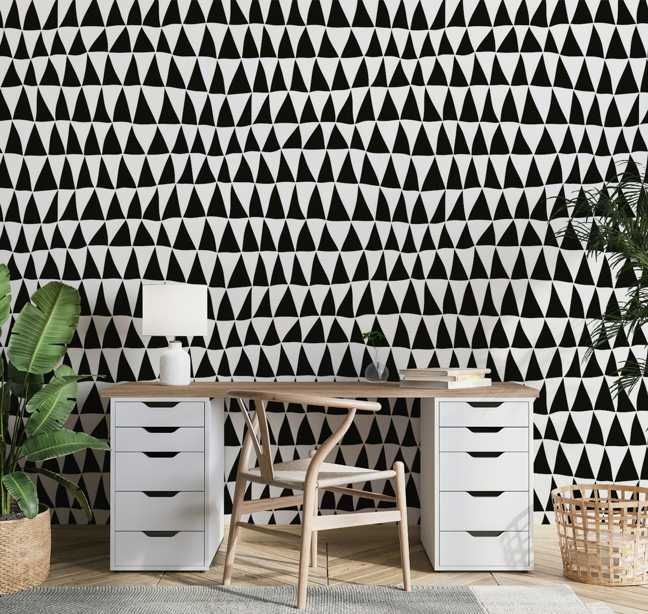 Odd Triangles blackwhite med wallpaper