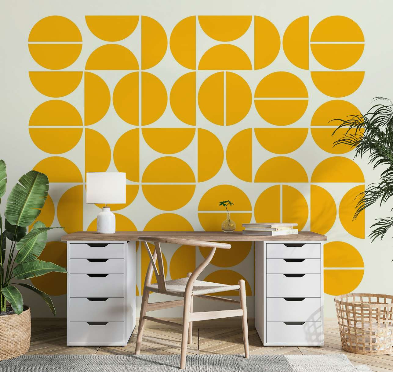 Bauhaus Pattern Yellow wallpaper