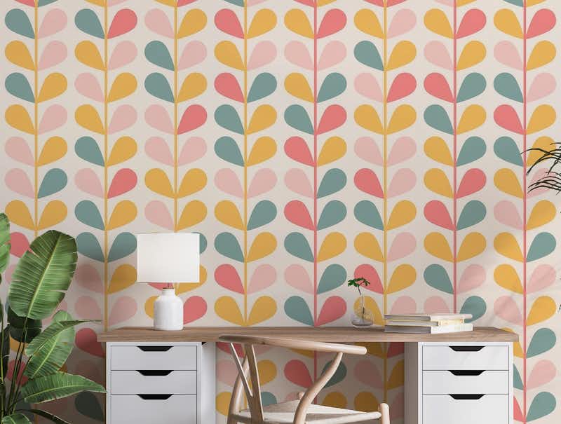 Colorful Mid Century Leaves