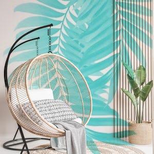 Palm Leaves Soft Turquoise 2