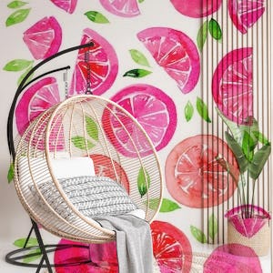 Watercolor grapefruit pattern