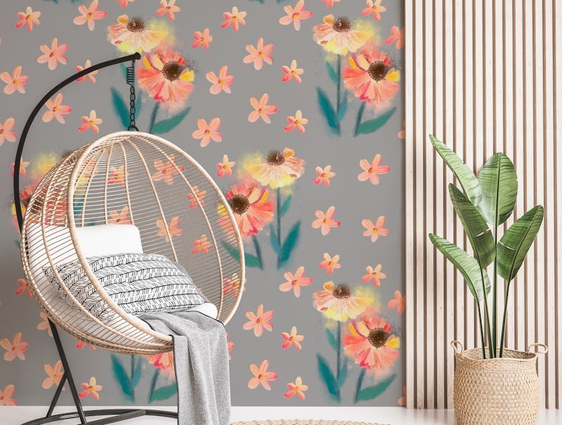 Painted Flowers wallpaper