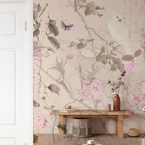 Spring Birds Chinoiserie Pink
