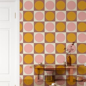 Pink and Yellow Checkerboard