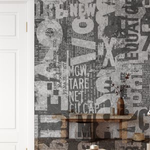 Grunge Typography Urban Style With Letters And Numbers In Grey