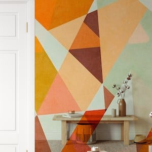 abstract mid century geometric triangles