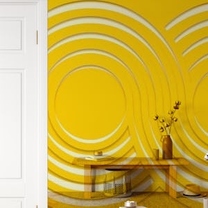 Bauhaus Mid Century Modern Waves Yellow