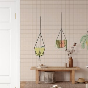 Modern Bauhaus Tiles and Hanging Plants Art