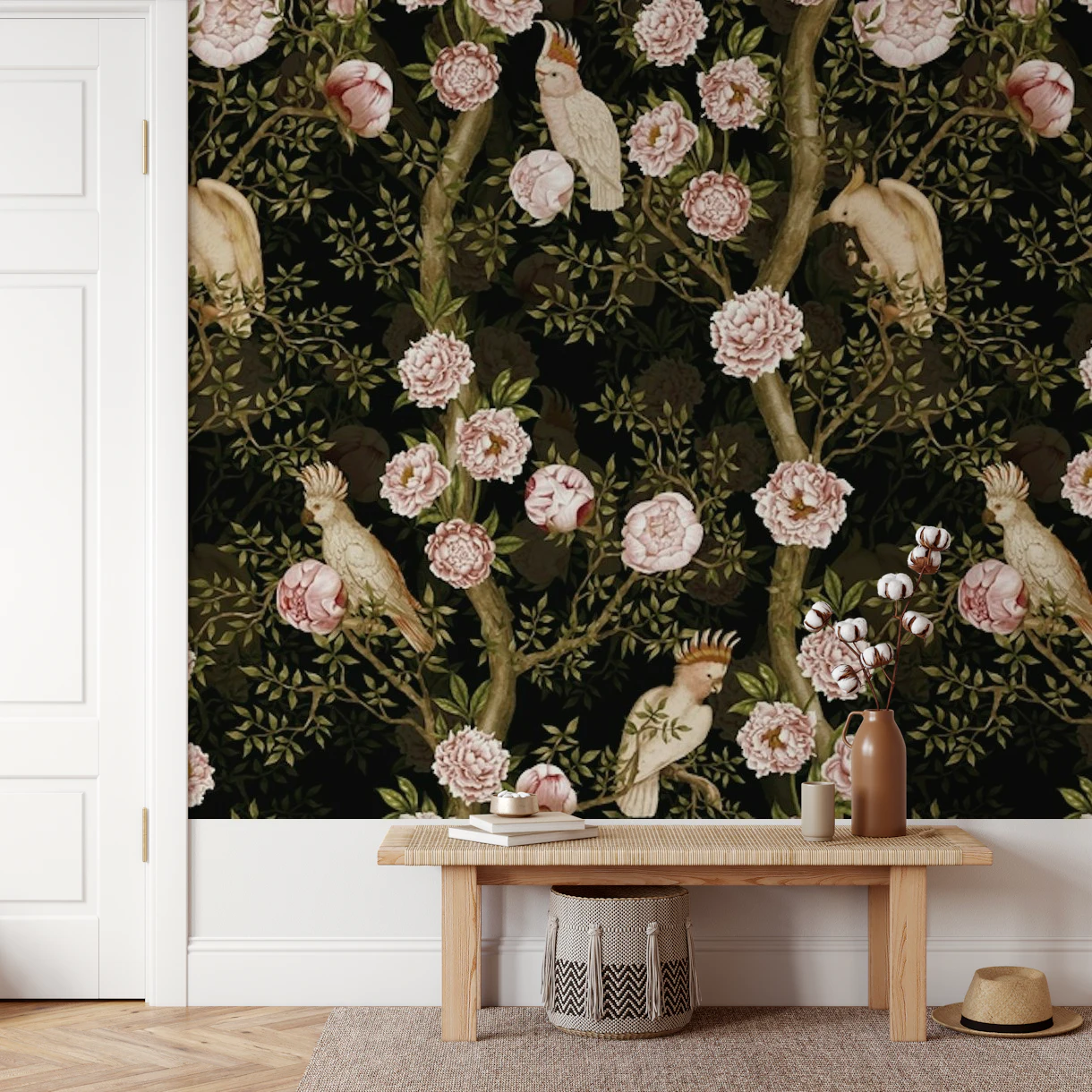 Chinoiserie Bird Garden 3 Wallpaper | Happywall