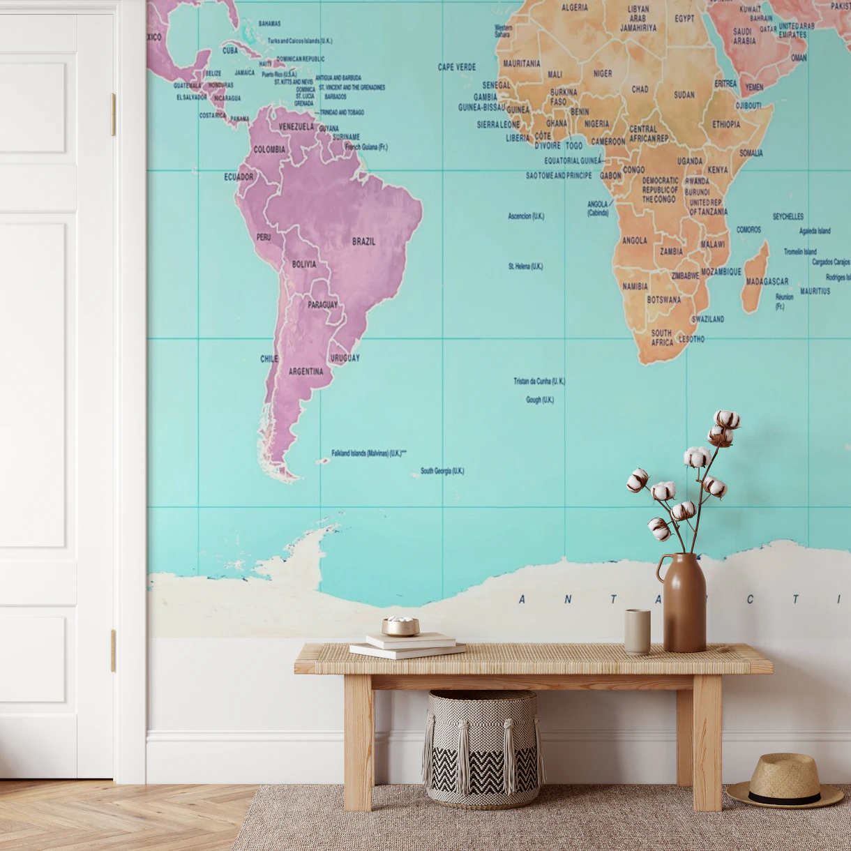 Colorful Continents Wallpaper - Happywall