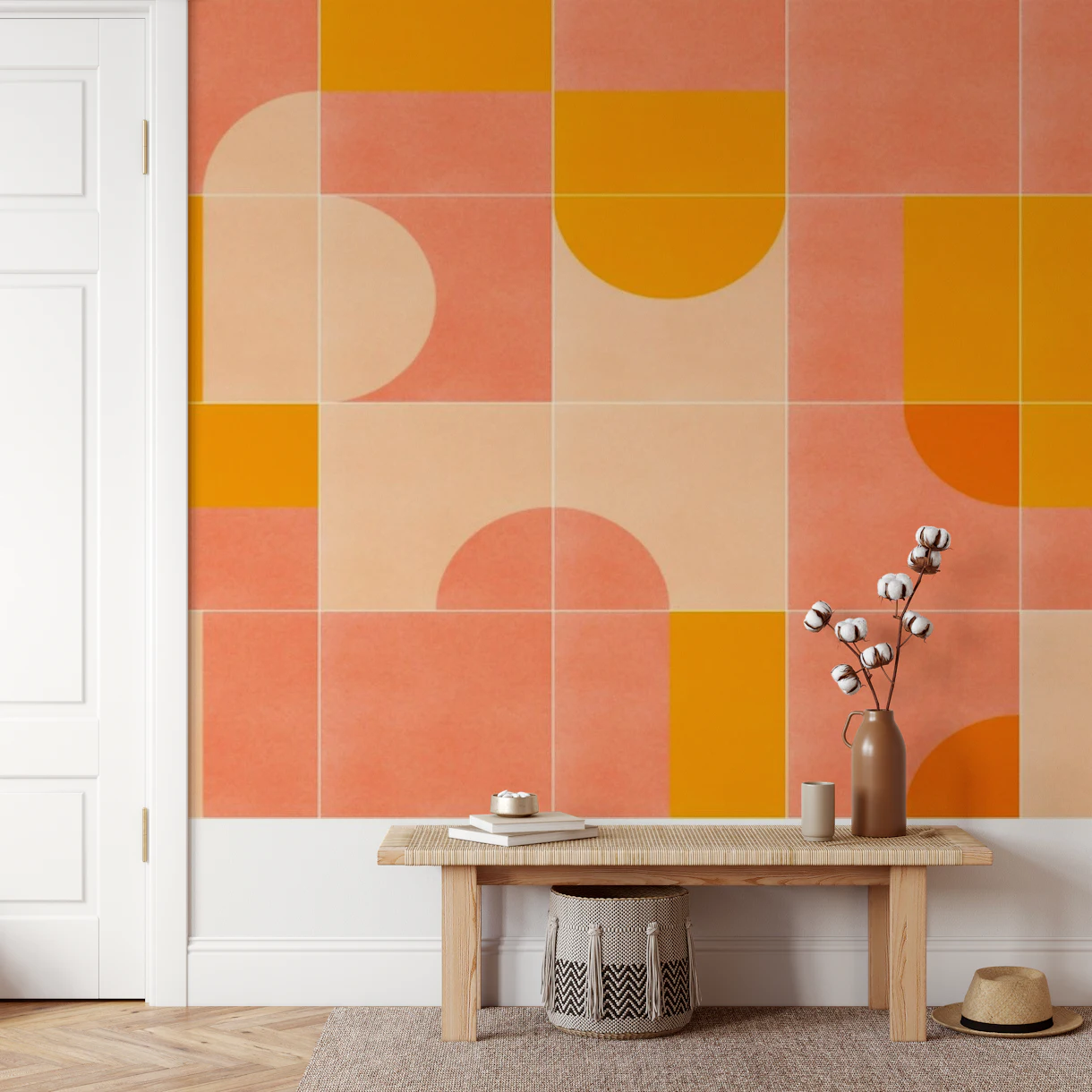 Retro Tiles Three Wallpaper - Happywall