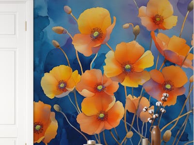 Golden Poppy Watercolor