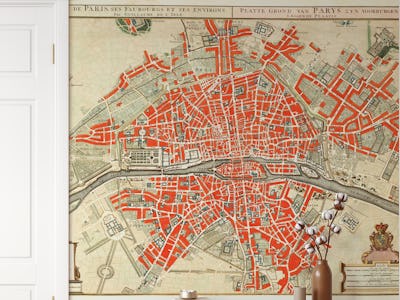 Vintage Paris Map Antique