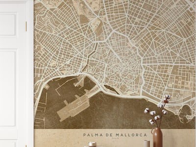 Palma de Mallorca sepia map