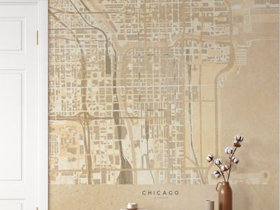 Sepia vintage Chicago Map