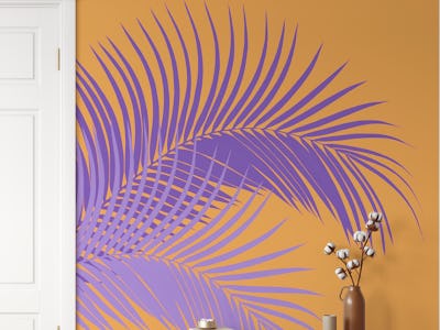 Palm Leaves Purple Orange 1