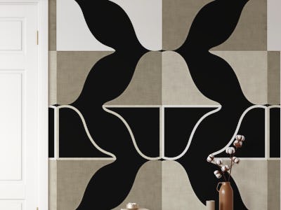 Mid Century Abstract Beige