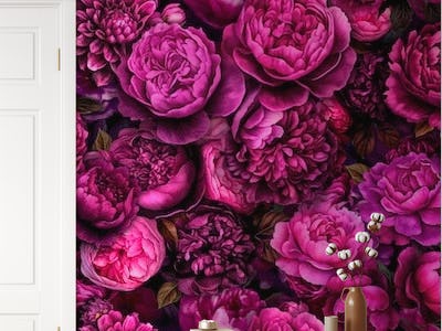 Moody Flowers Pink Baroque Opulence