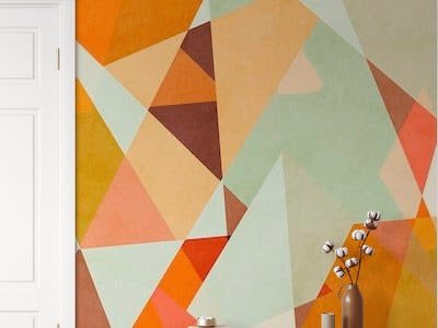 abstract mid century geometric triangles