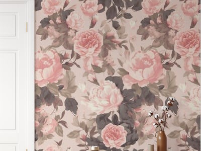 Baroque Roses Floral Nostalgia Moody Blush Colors