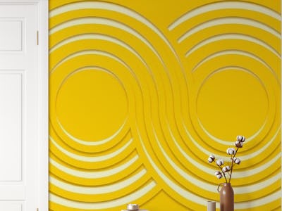 Bauhaus Mid Century Modern Waves Yellow