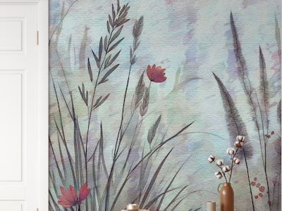 Whimsical Aqua Wildflowers