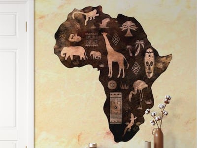 Watercolor Africa Map