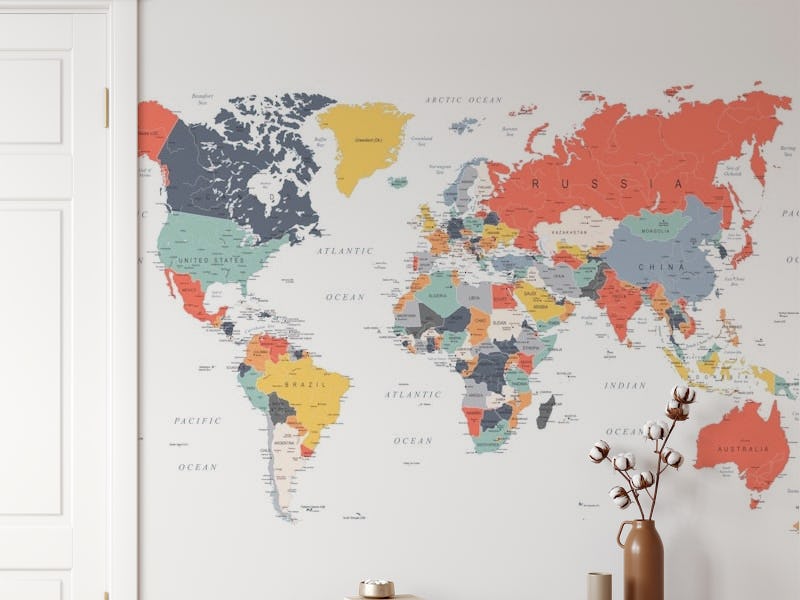 World Map in Happy Colors